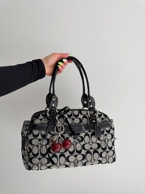 vintage Coach Signature Canvas  Penelope Shoulder Bag & Matching Wristlet Set